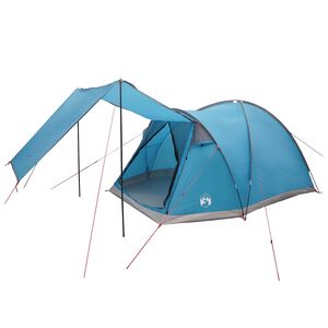 vidaXL Cabin Tent 4-Person Blue Polyester and Steel