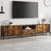 vidaXL TV Cabinet with Drawer Smoked Oak 200x25x44 cm Engineered Wood