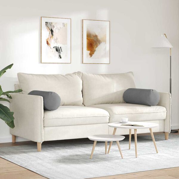 vidaXL Bolster Pillows 2 pcs Dark Grey Ø 25 x 70 cm Microfibre Fabric