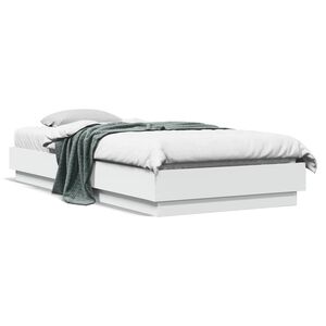 vidaXL Bed Frame without Mattress White 100x200 cm Engineered Wood