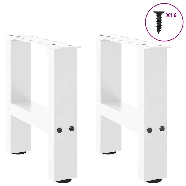 vidaXL Coffee Table Legs White 2 pcs 30x(30-31) cm Steel