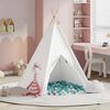 vidaXL Teepee Tent White 120 x 120 x 150 cm Fabric and Plastic