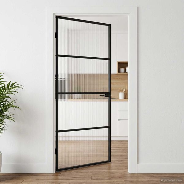 vidaXL Home Door 93 x 201.5 x 3.5 cm Aluminium and Tempered Glass