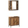 vidaXL Bathroom Furniture Set with Shelf 2 pcs Brown Engineered wood