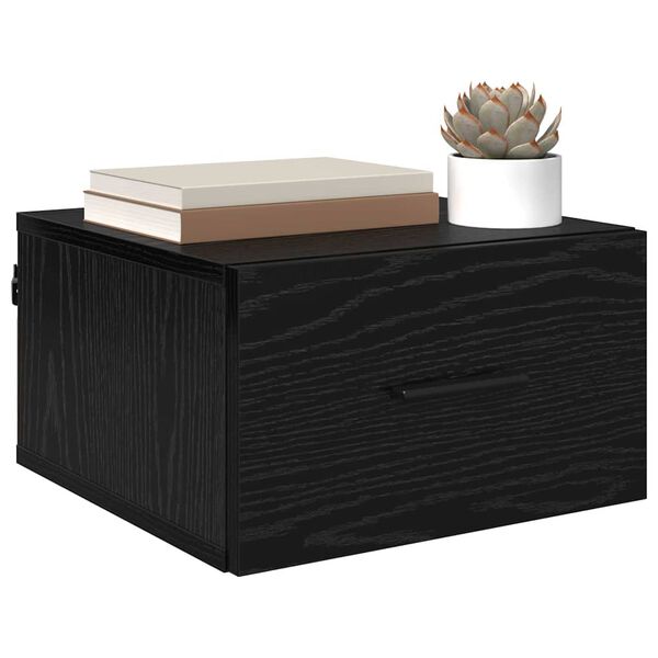 vidaXL Bedside Cabinet Black oak 35 x 35 x 20 cm Engineered wood