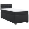 vidaXL Box Spring Bed with Mattress Black 90x190 cm Faux Leather