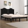 vidaXL Bed Frame without Mattress Black Solid Wood 140x190 cm (810001+818474)