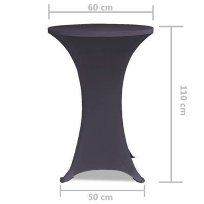vidaXL Stretch Table Cover 2 pcs 60 cm Anthracite