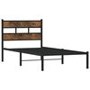 vidaXL Metal Bed Frame without Mattress Smoked Oak 90x200 cm