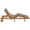 vidaXL Sun Lounger Reclining Taupe 200 x 67 x 84cm Solid Acacia wood