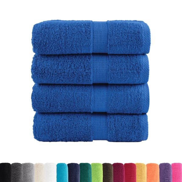 vidaXL Premium Guest Towels "SOLUND" 4 pcs Blue 30x50 cm 600 gsm