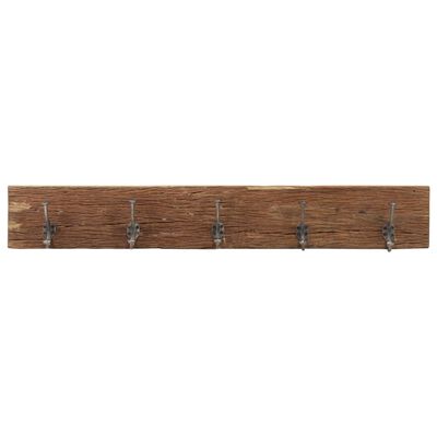 vidaXL Hall Hanger with 5 Hooks 100x2.5x15 cm Solid Reclaimed Wood