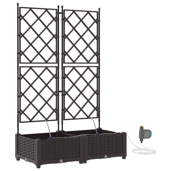 vidaXL Garden Planter 2 pcs Brown Steel