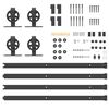 vidaXL Sliding Door Hardware Kit 366 cm Steel Black