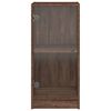 vidaXL Side Cabinet with Glass Doors Brown Oak 35x37x75.5 cm