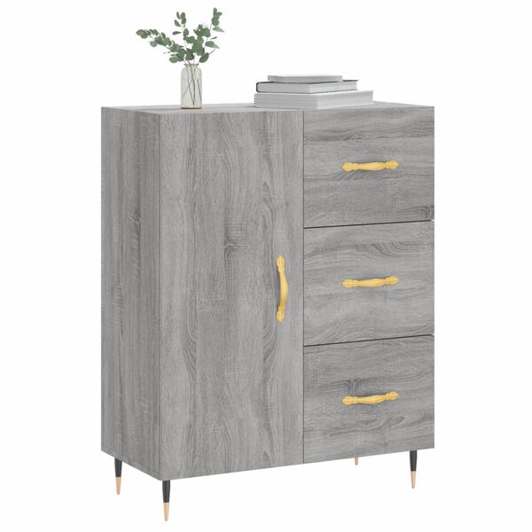 vidaXL Sideboard Grey Sonoma 69.5x34x90 cm Engineered Wood