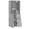 vidaXL Highboard Concrete Grey 69.5x34x180 cm Engineered Wood