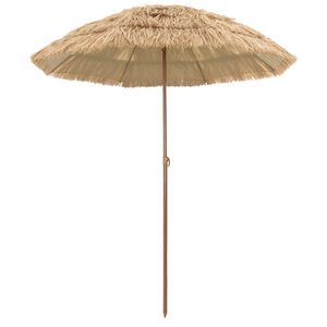 vidaXL Beach Parasol Natural 160 x 160 x 196 cm Polyester and Steel