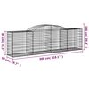 vidaXL Arched Gabion Baskets 17 pcs 300x50x80/100 cm Galvanised Iron