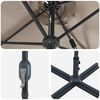 vidaXL Garden Parasol Taupe 370 x 197 x 239 cm Powder-coated steel