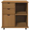 vidaXL Rolling Cabinet Honey Brown 63.5 x 39 x 65.5 cm Solid Pine Wood