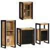 vidaXL Bathroom Furniture Set with Shelf 4 pcs Brown Soild Mango Wood