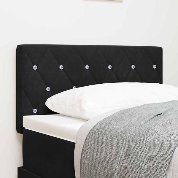 vidaXL LED Headboard with LED Strip Lights Black 80 cm Polyester
