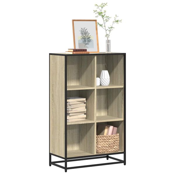vidaXL Book Cabinet Sonoma Oak 65.5x33x107.5 cm Engineered Wood