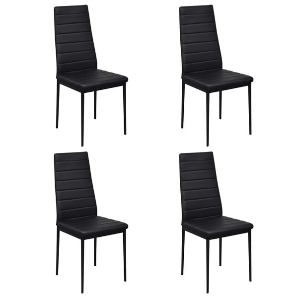 vidaXL 5 Piece Dining Table Set Black