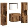 vidaXL Bathroom Furniture Set with Door 4 pcs Old Wood Engineered Wood