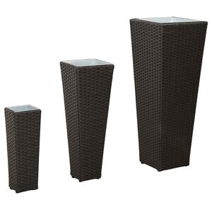 vidaXL Outdoor Set 3 pcs Black 30 x 30 x 80 cm Metal