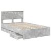 vidaXL Bed Frame with Drawer Concrete Grey 135 x 190 cm Engineer Wood