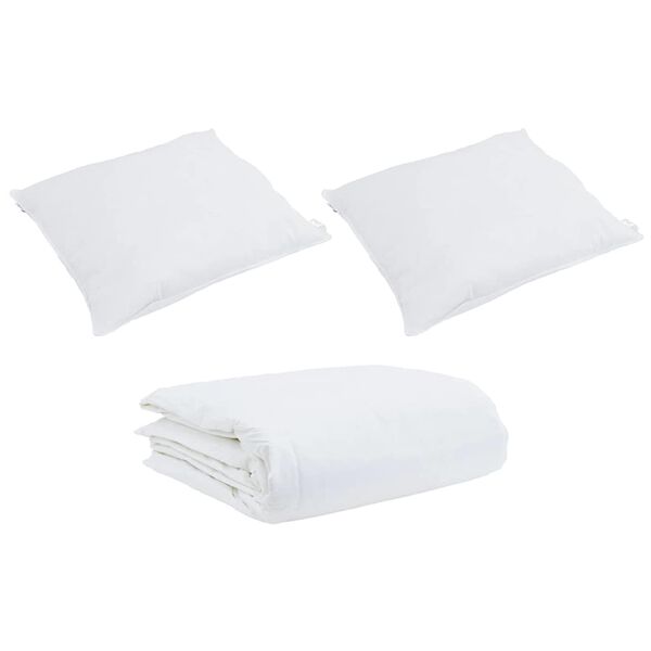 vidaXL Duvet Set with Pillow 3 pcs White Down Feather