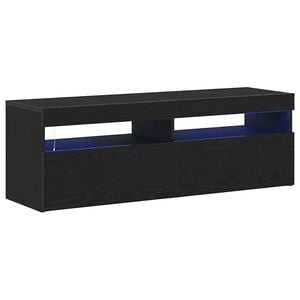 vidaXL TV Cabinet Black Oak 120 x 35 x 40 cm Engineered Wood