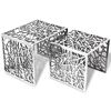 vidaXL Side Table | Set of 2 | Silver | Aluminium | Small | Lightweight