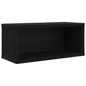vidaXL CD Storage Rack Black Oak 40 x 17 x 17 cm Engineered Wood