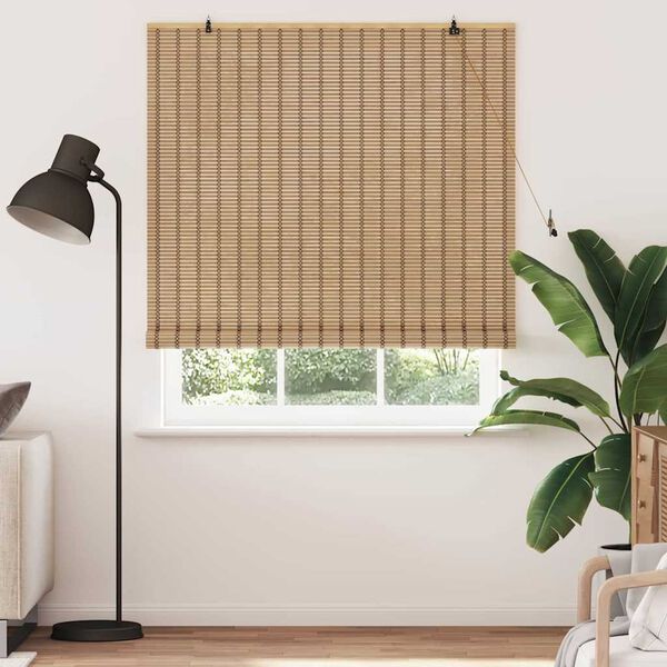 vidaXL Roller Blind with Curtains Manual Nature 150 x 220 cm Bamboo