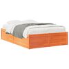 vidaXL Bed Frame without Mattress Wax Brown 135x190 cm Solid Wood Pine