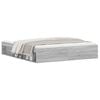 vidaXL Bed Frame without Mattress Grey Sonoma 180x200 cm Super King Super King Size