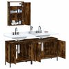 vidaXL 3 Piece Bathroom Furniture Set Smoked Oak Engineered Wood