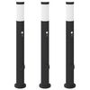 vidaXL Bollard Lights with Sensor&Outlet 3pcs 80 cm Stainless Steel IP44