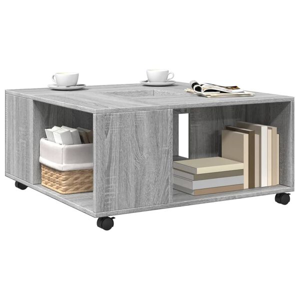 vidaXL Coffee Table Grey Sonoma 80x80x40 cm Engineered Wood