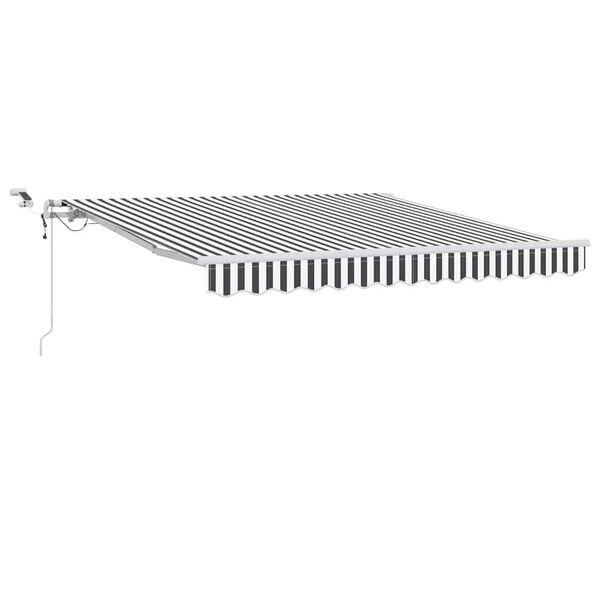 vidaXL Automatic Retractable Awning with LED Anthracite&White 300x250 cm