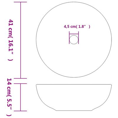 vidaXL Countertop Basin Multicolour Round Φ41x14 cm Ceramic