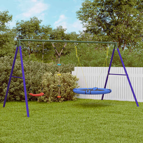 vidaXL Outdoor Swing Set with Swing, Disc Swing, Saucer Swing