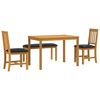 vidaXL Dining Set 4 pcs Black Solid Oak Wood