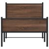 vidaXL Metal Bed Frame without Mattress Brown Oak 75x190 cm Small Single