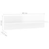 vidaXL Wall Shelf 2 pcs High Gloss White 60x11.5x18cm Engineered Wood