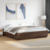 vidaXL Bed Frame with LED without Mattress Brown Oak 180x200 cm Super King