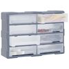 vidaXL Multi-drawer Organiser with 8 Big Drawers 52x16x37 cm